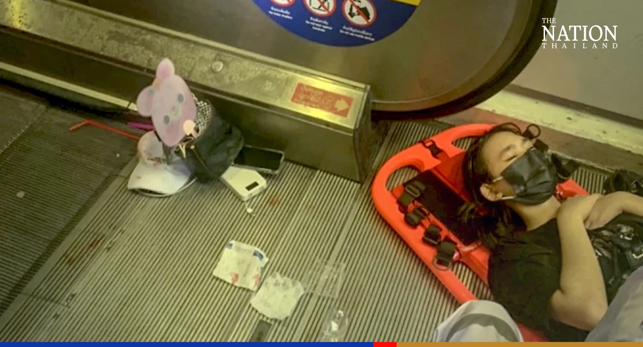 27 suffer injuries as they slip down BTS escalator in rain