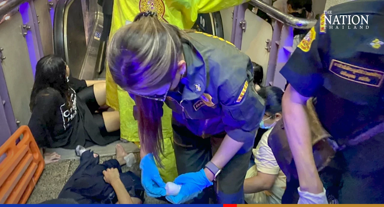 27 suffer injuries as they slip down BTS escalator in rain