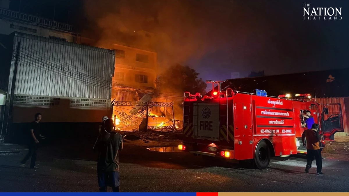 Exploding chemicals set shophouse ablaze in Chiang Mai