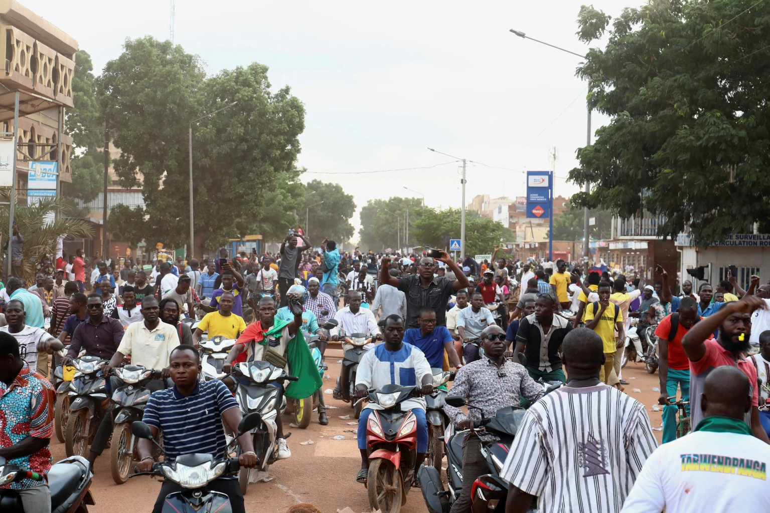French embassy in Burkina Faso burns as protesters rally in support of coup