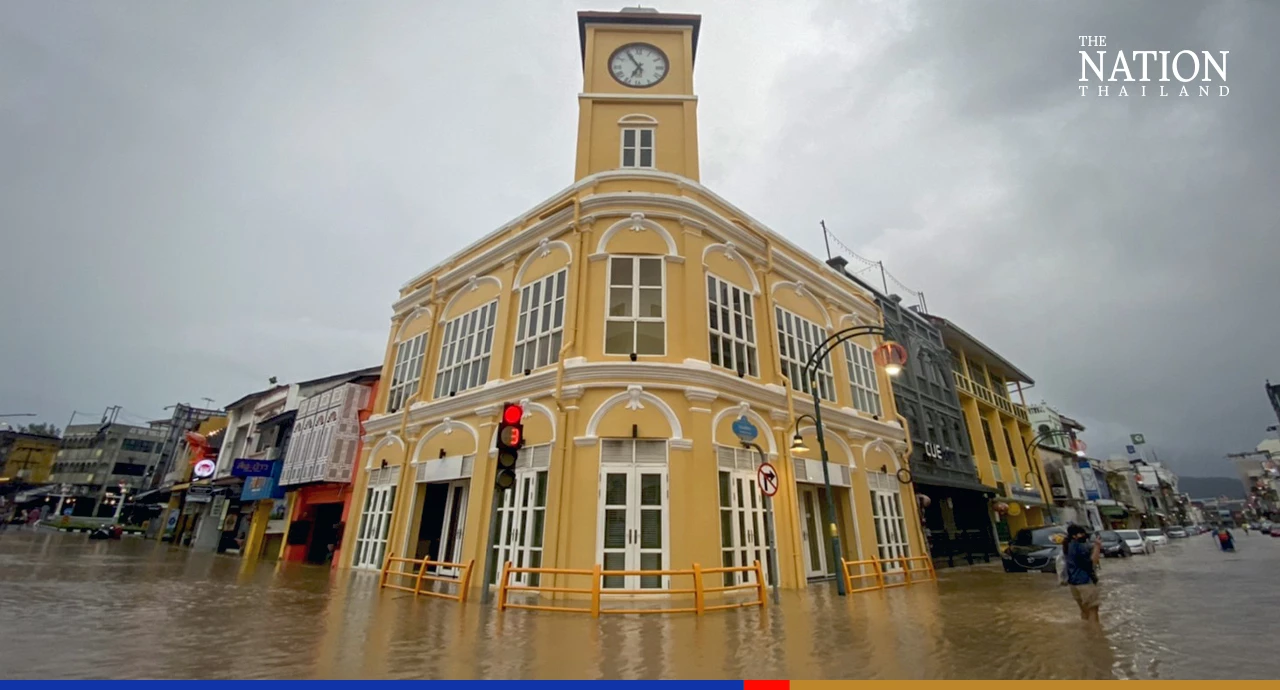 Phuket old town under metre-deep flood after overnight storm