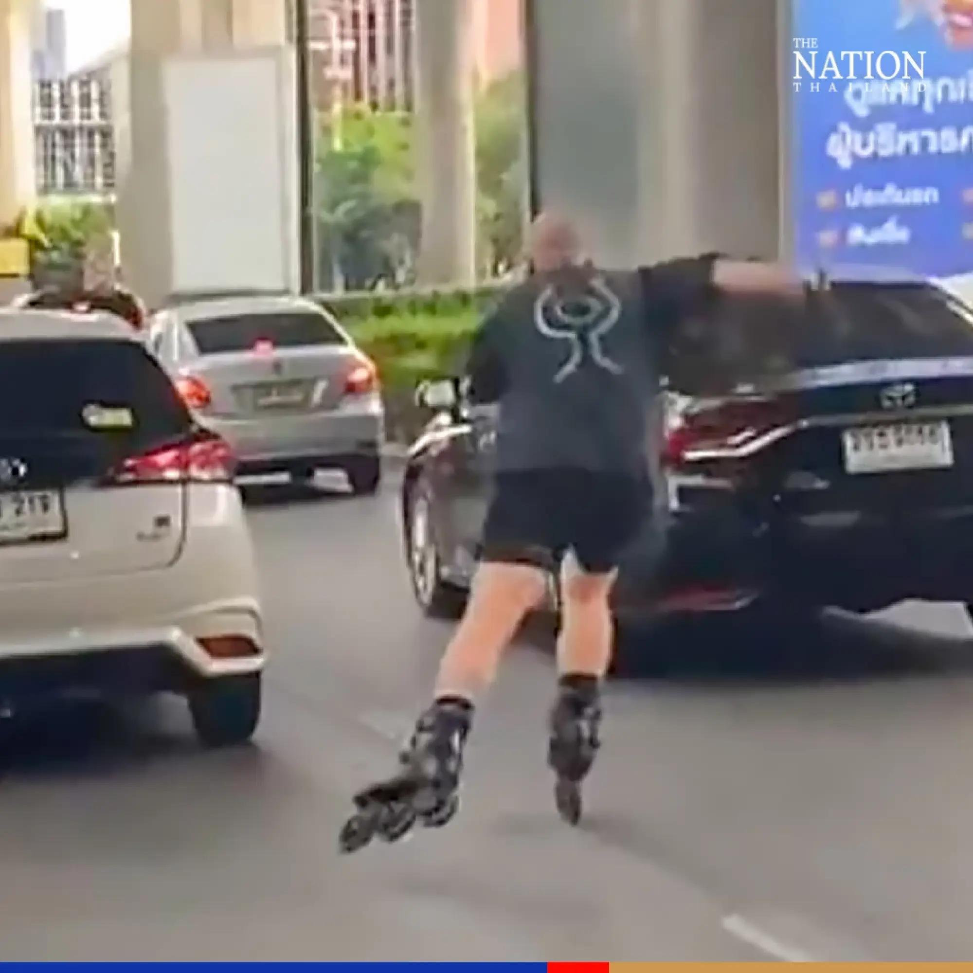 Rollerblading down Bangkok’s Sukhumvit Road costs Canadian 1,000 baht