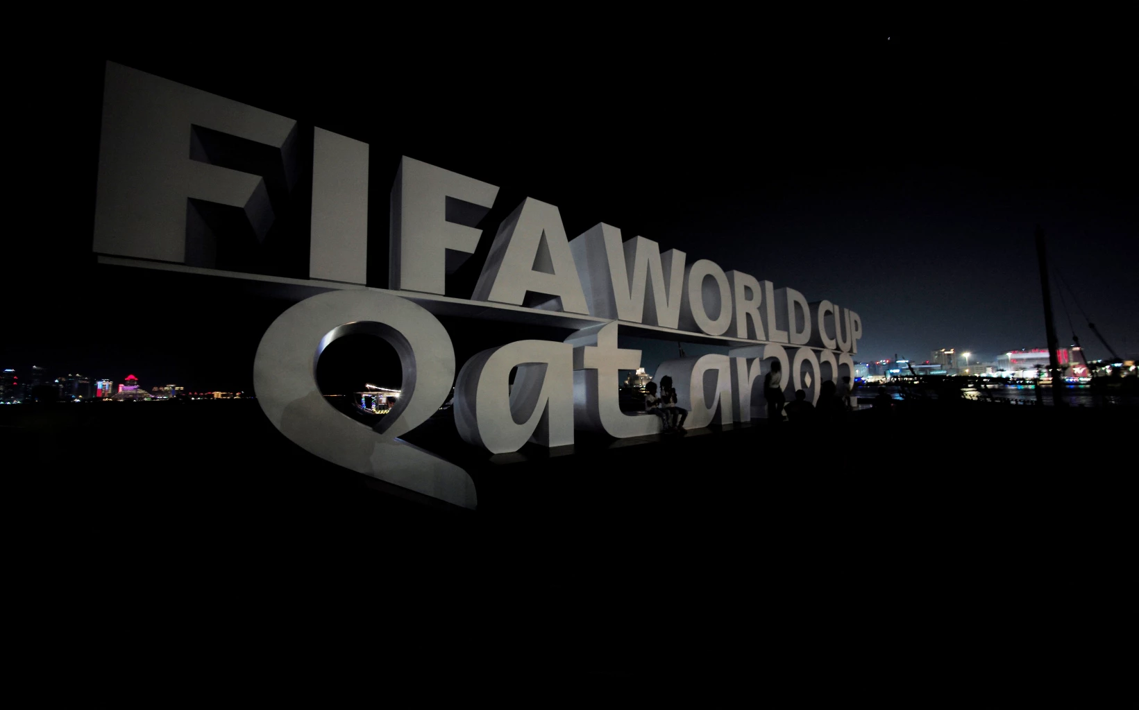 General view of a World Cup sign at Doha Corniche REUTERS