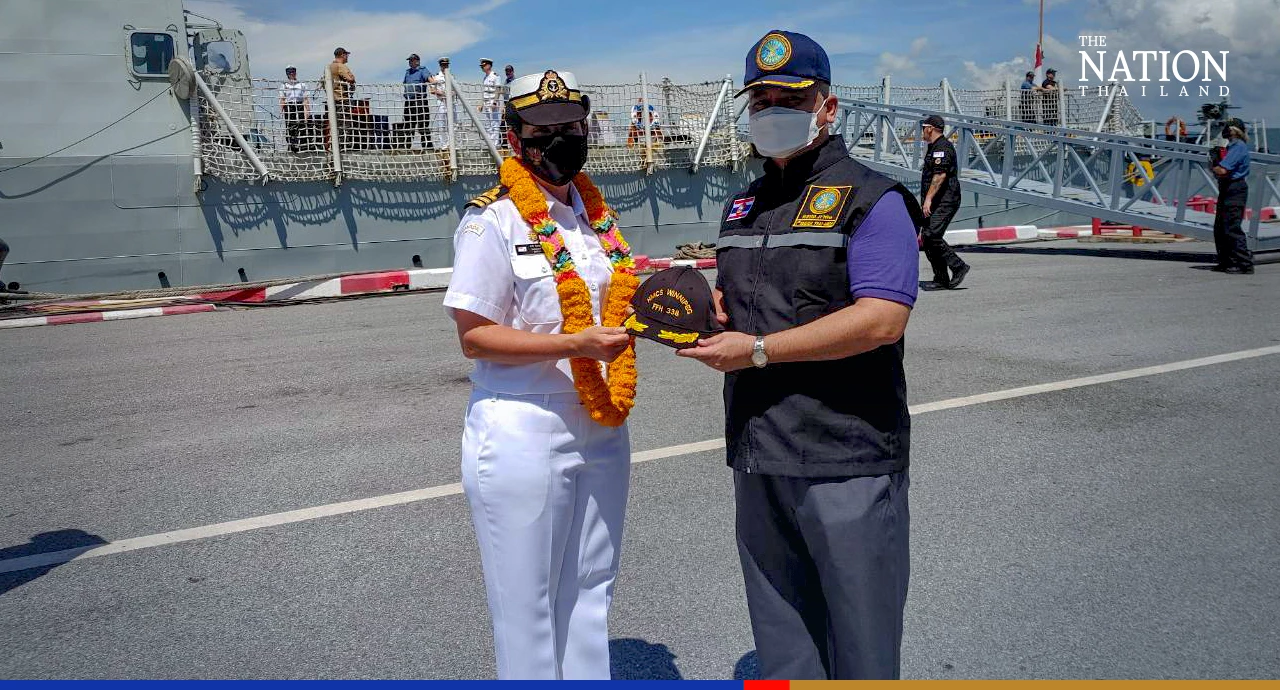 Canadian naval ship anchors in Chonburi for a friendship call, exercises