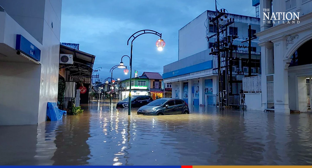Phuket old town under metre-deep flood after overnight storm