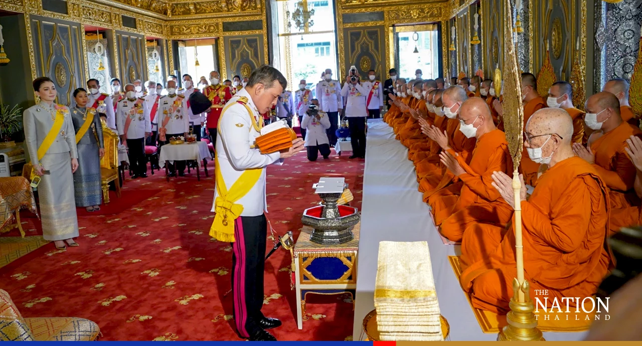 Their Majesties make merit in Royal Kathin ceremonies