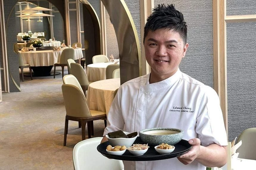 Peach Blossoms chef Edward Chong has managed to reduce his use of table salt by up to 80 per cent over two years. ST PHOTO: HEDY KHOO
