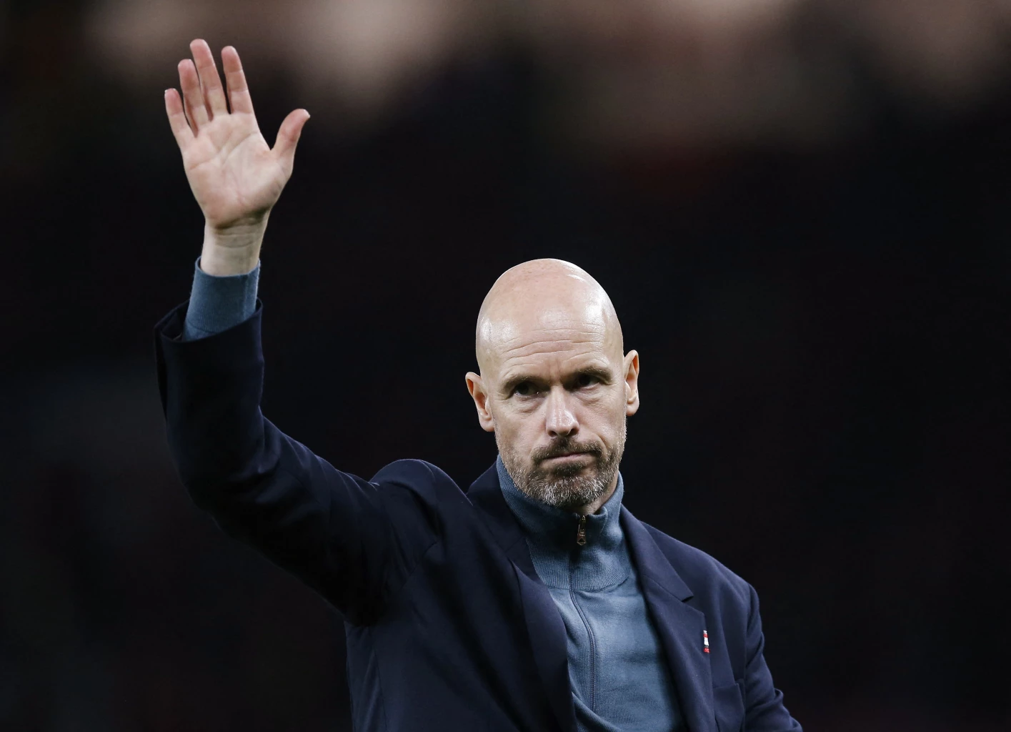 Manchester United manager Erik ten Hag celebrates after the match REUTERS