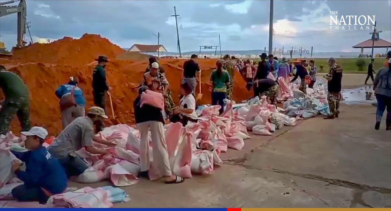 Runoffs from Ubol Ratana Dam inundate many areas of Khon Kaen