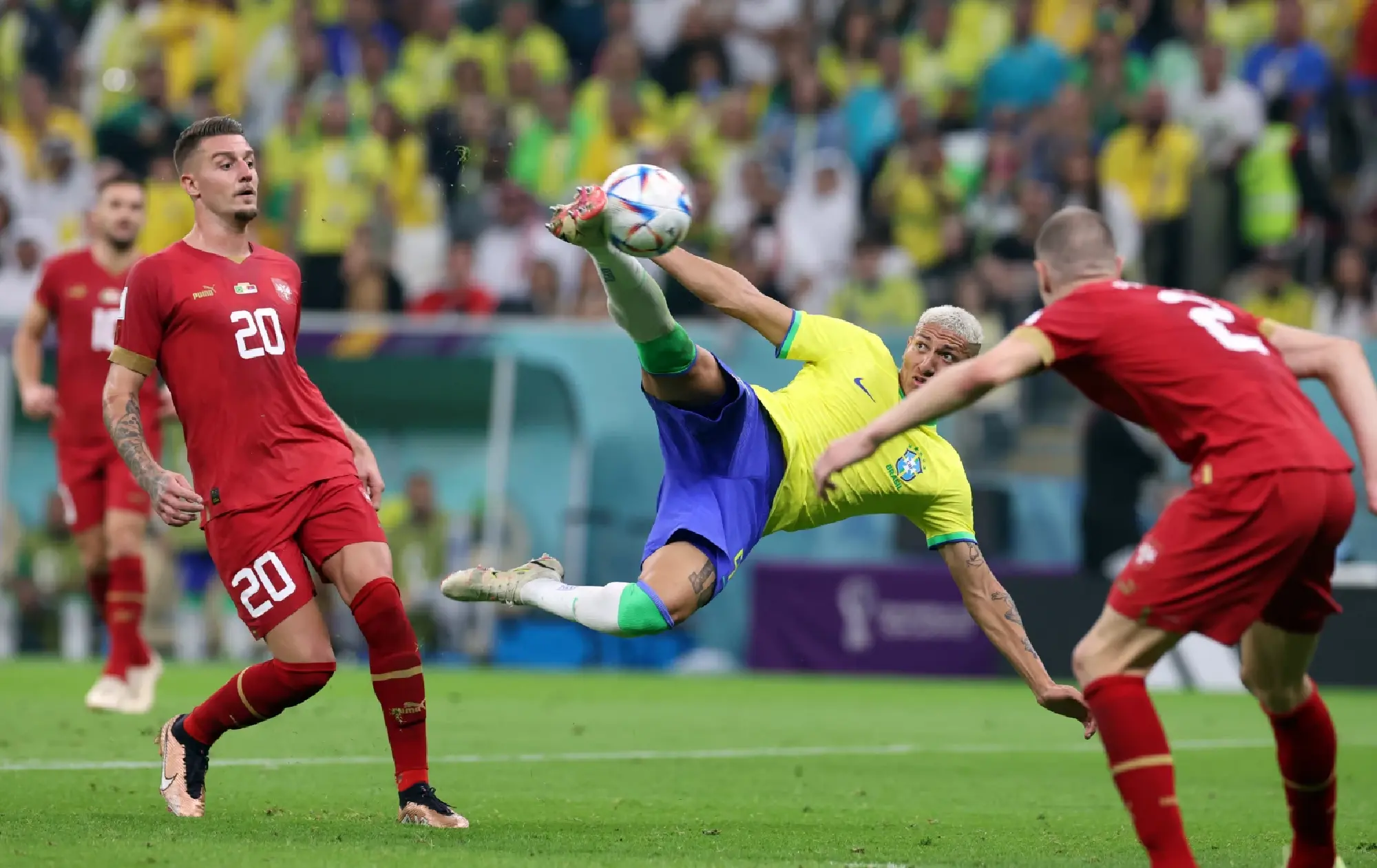 Richarlison scores spectacular volley as Brazil see off Serbia
