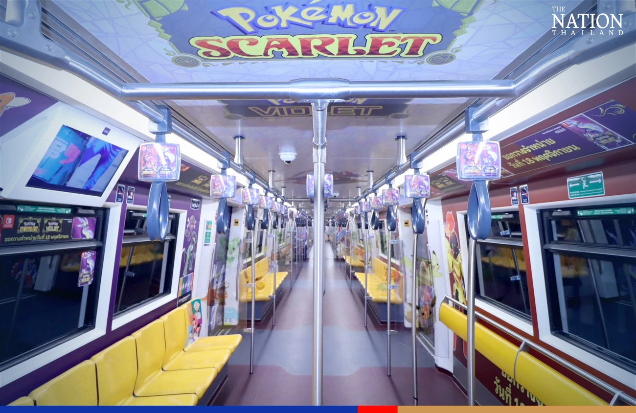 Cute Pokémon monsters adorn Bangkok BTS trains to promote new games