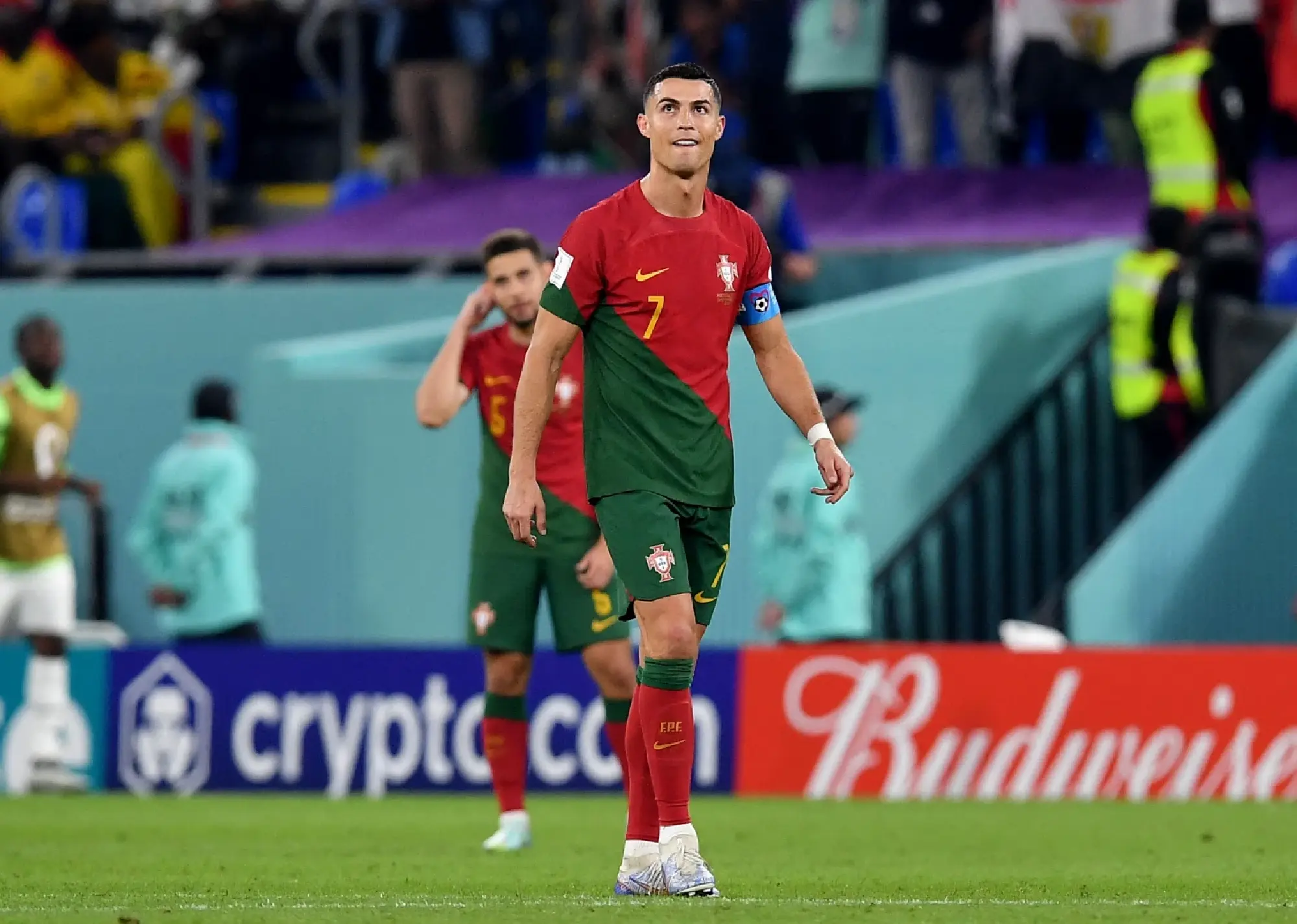  Portugal's Cristiano Ronaldo celebrates scoring their first goal