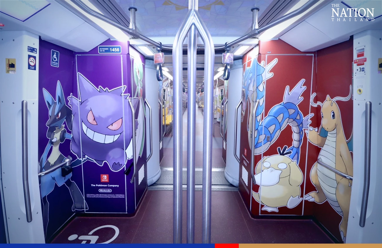 Cute Pokémon monsters adorn Bangkok BTS trains to promote new games