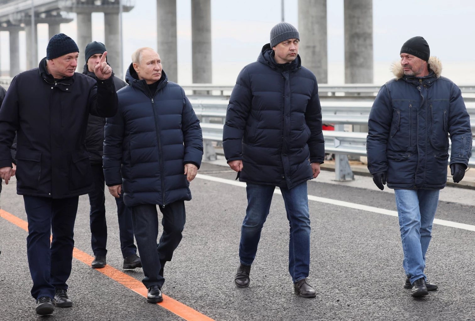 Putin drives across Crimean bridge damaged in October blast