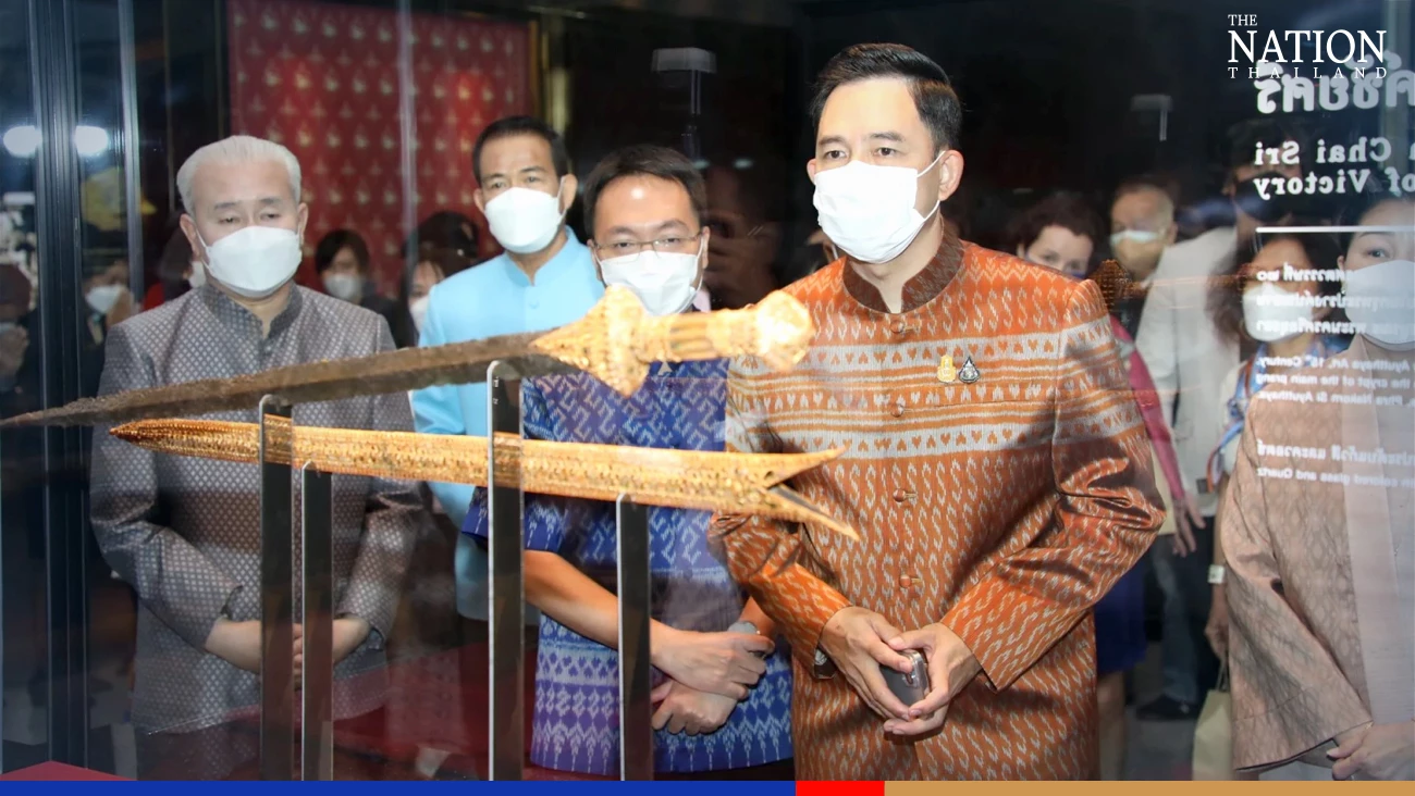 Gold royal regalia items on display for public at Ayutthaya museum