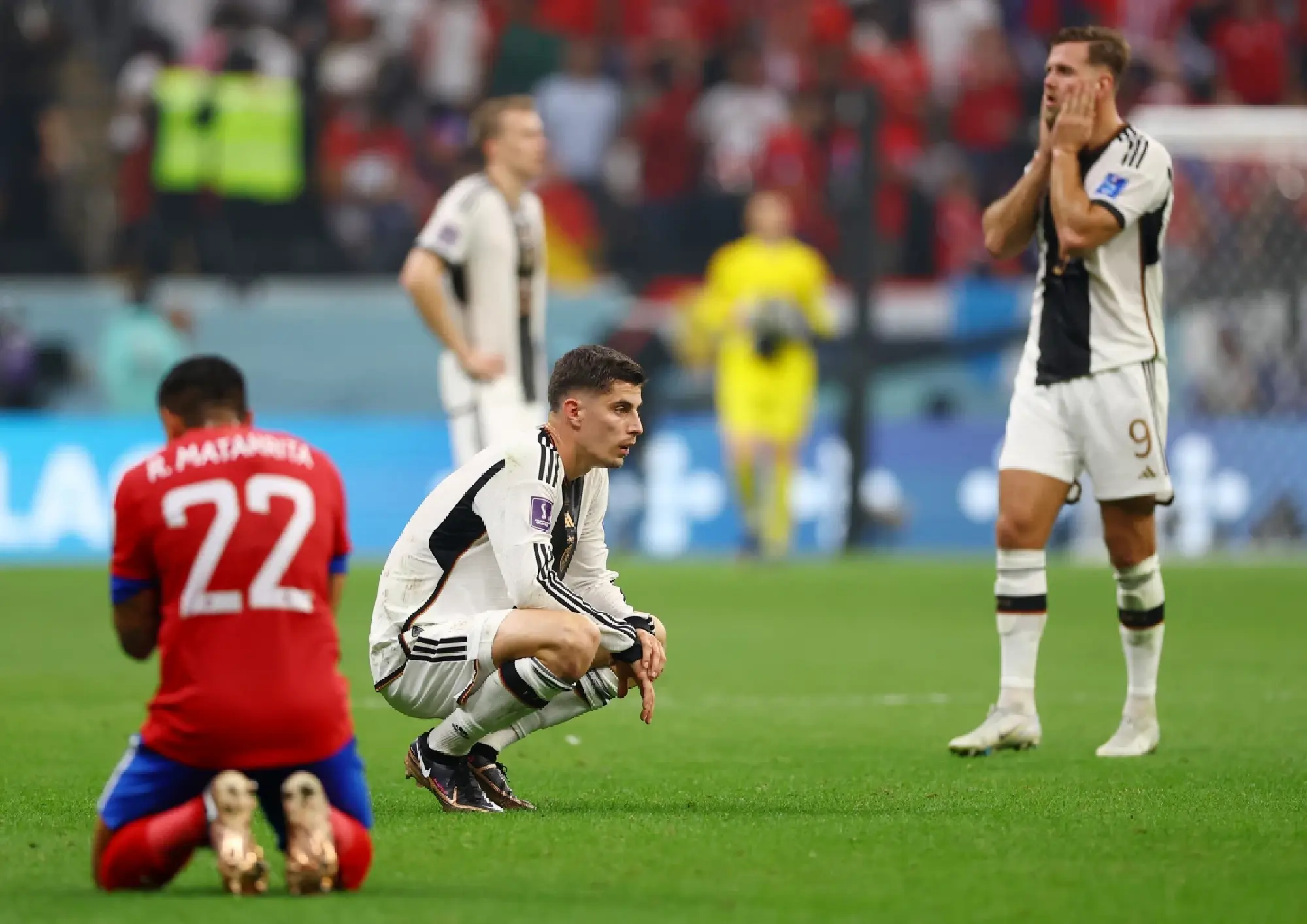  Germany's Kai Havertz looks dejected after the match as Germany are eliminated from the World Cup 