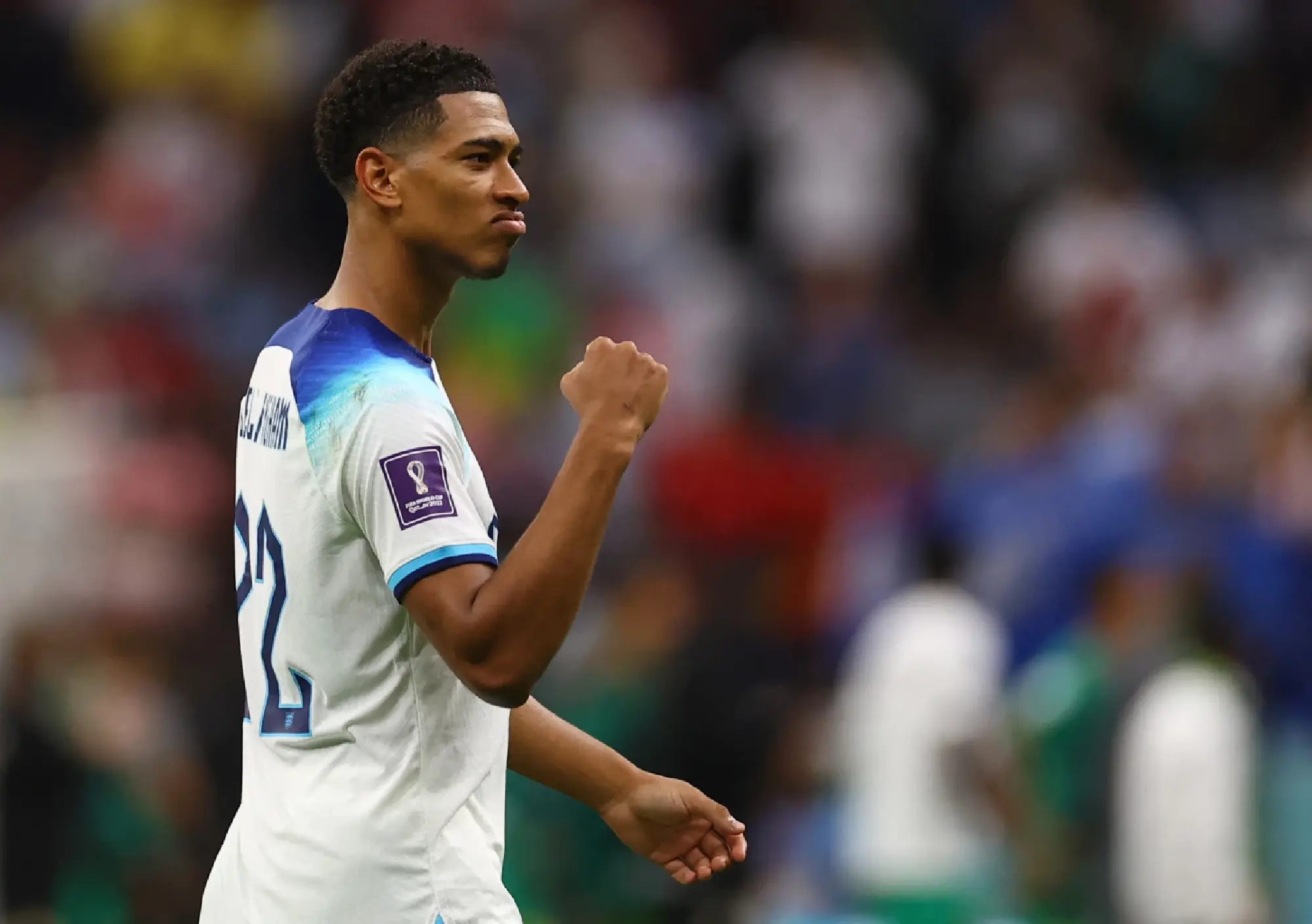 England's Jude Bellingham celebrates qualifying for the quarter finals