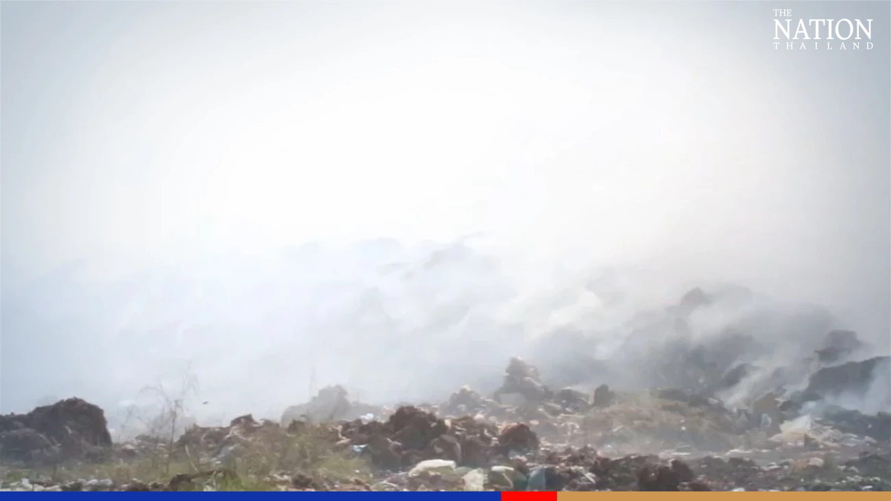 Locals suffer from toxic fumes as fire continues raging at Nakhon Phanom landfill site