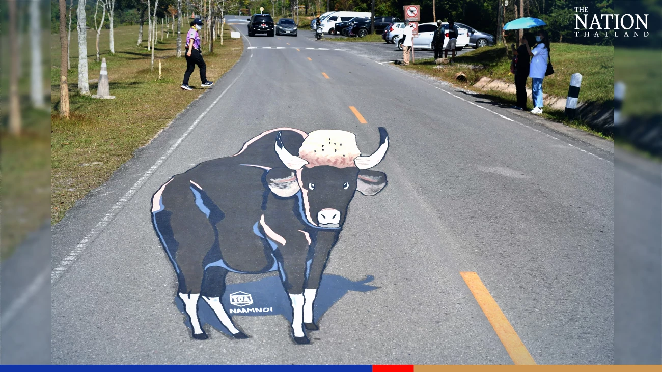 Watch out! 3D animals jump out of Khao Yai roads in bid to protect wildlife