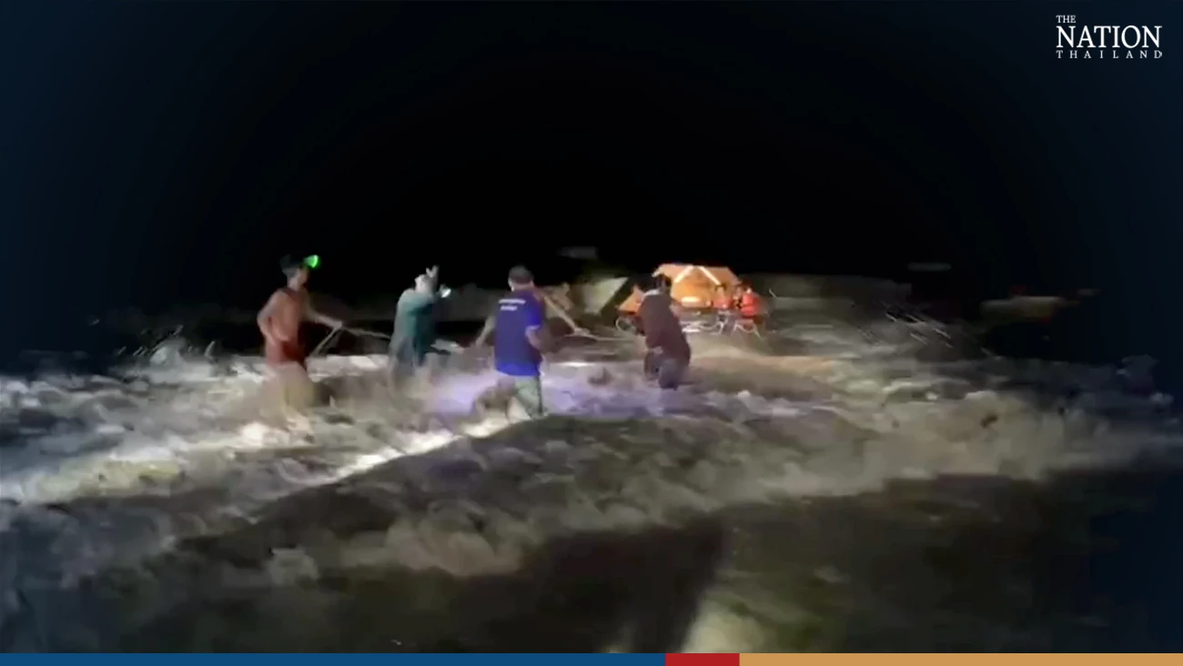 One man missing after cargo ship, 2 boats capsize in Gulf of Thailand storm