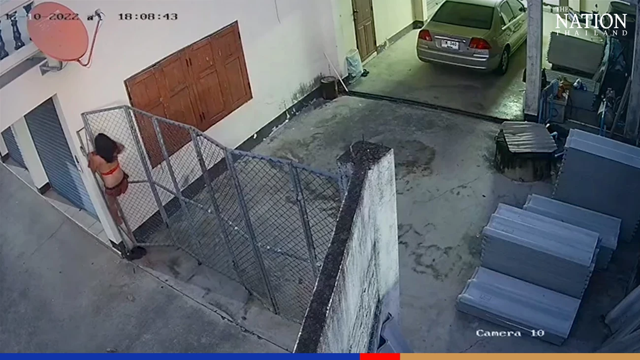 Bikini-wearing intruder caught on CCTV trying to break into Chiang Mai shop