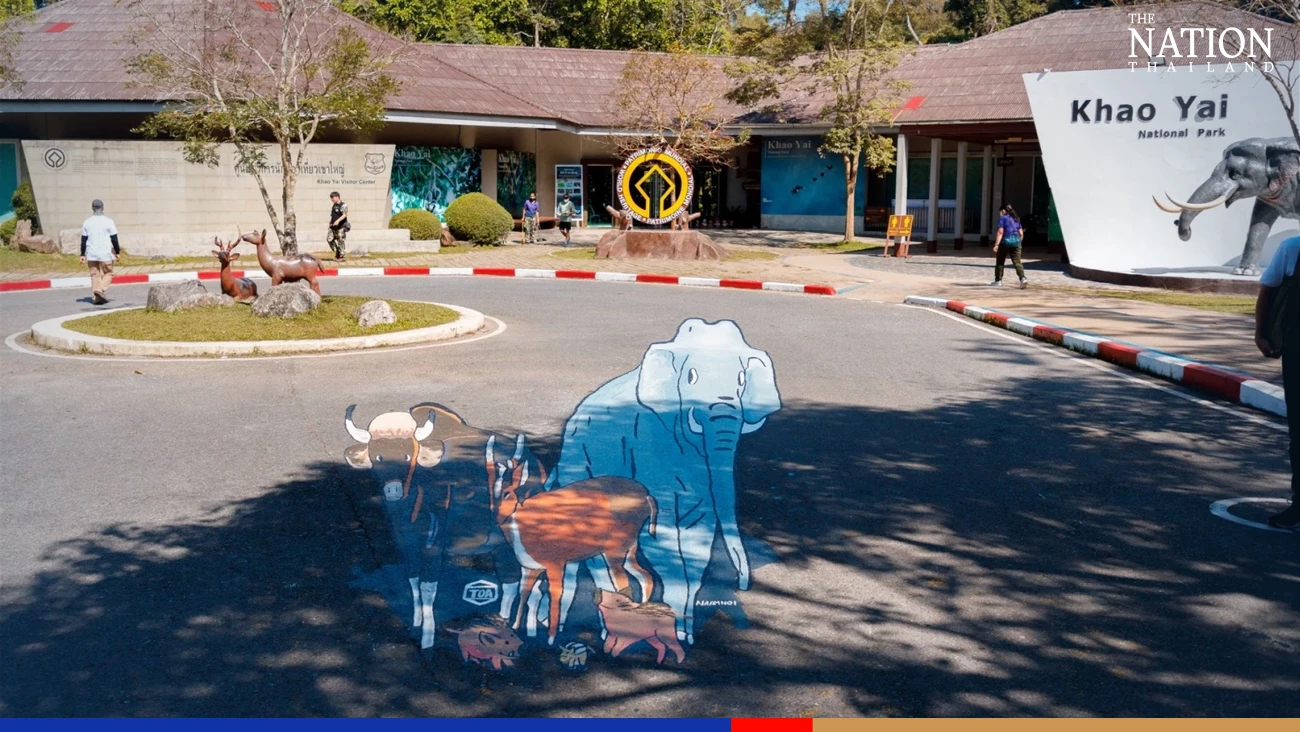 Watch out! 3D animals jump out of Khao Yai roads in bid to protect wildlife