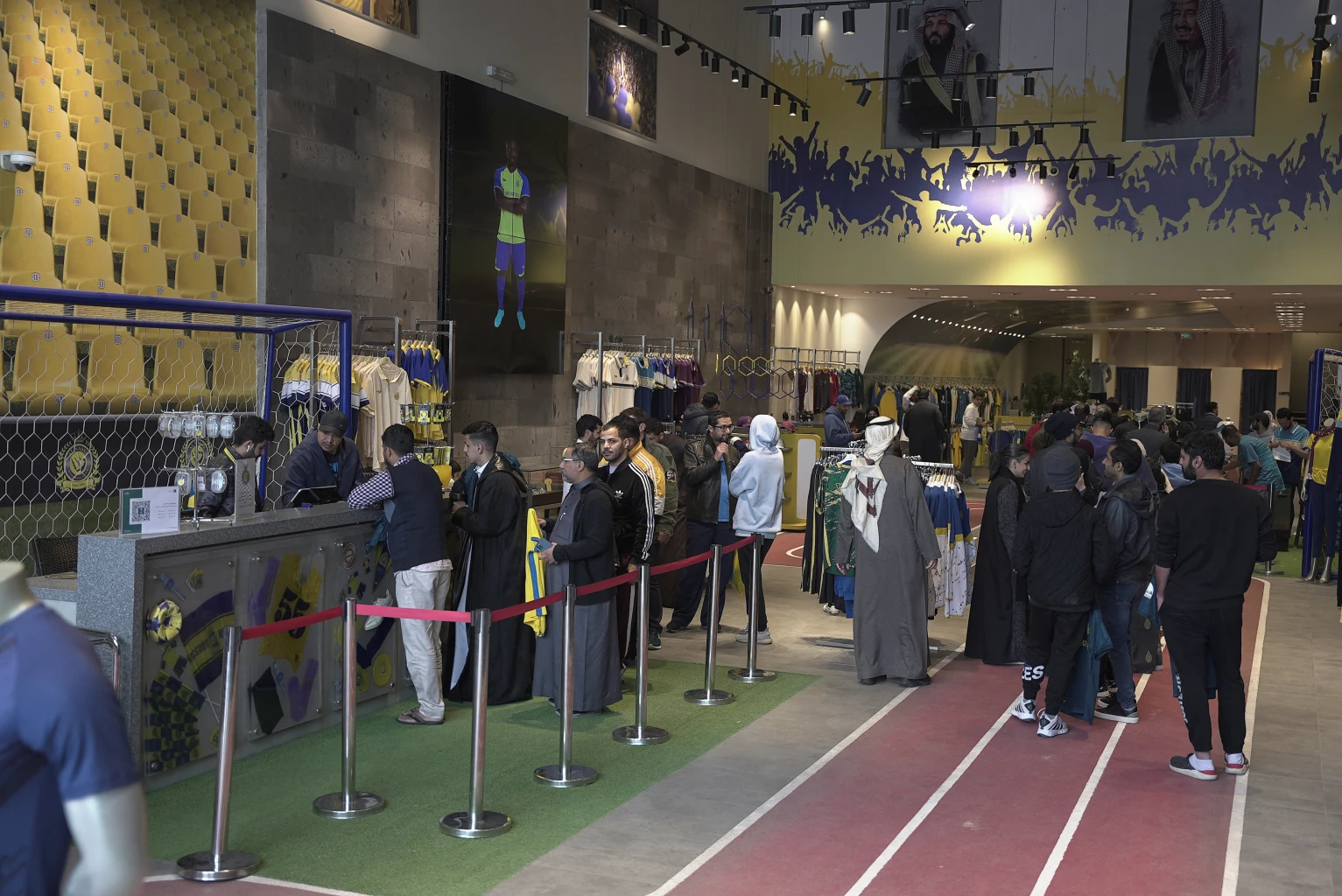 Fans visit the Al Nassr club store, after it was announced soccer player Cristiano Ronaldo has signed a contract with the club, in Riyadh, Saudi Arabia