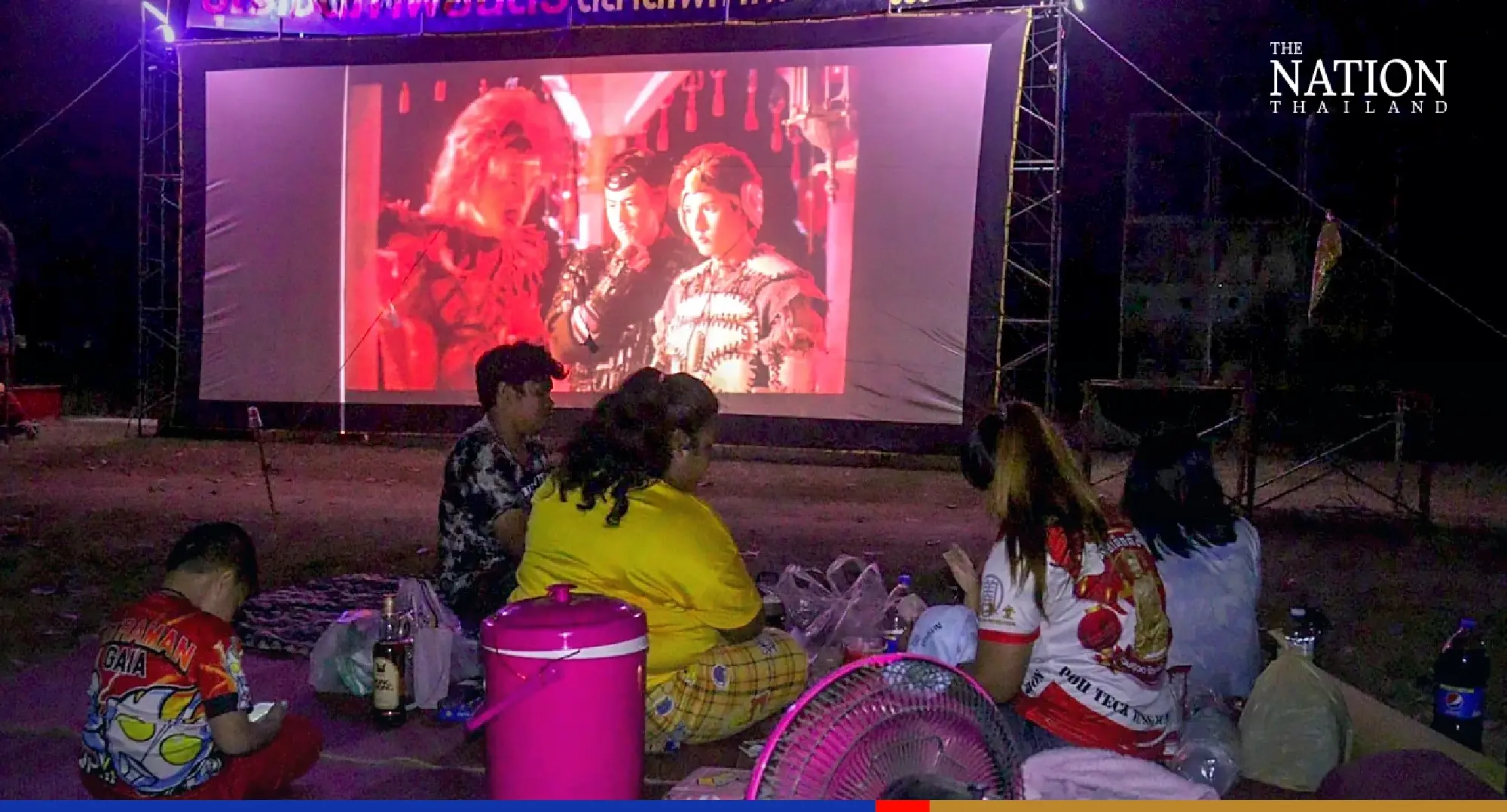 Thai outdoor film tradition flickers to life among cemetery tombs