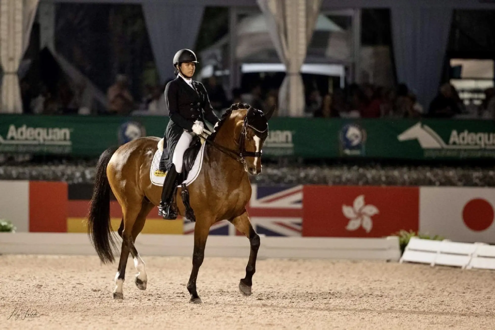 Thailand\'s first dressage grand prix rider wins 2nd place in Grand Prix Freestyle at Wellington, Florida, USA