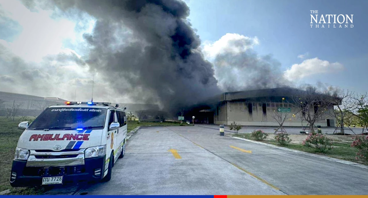 School evacuated as blaze rages at Chonburi oily water treatment plant