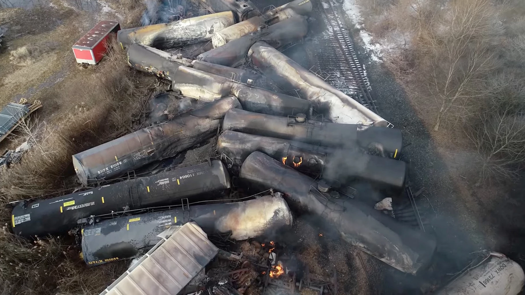 Ohio carries out controlled release of chemicals at train derailment site