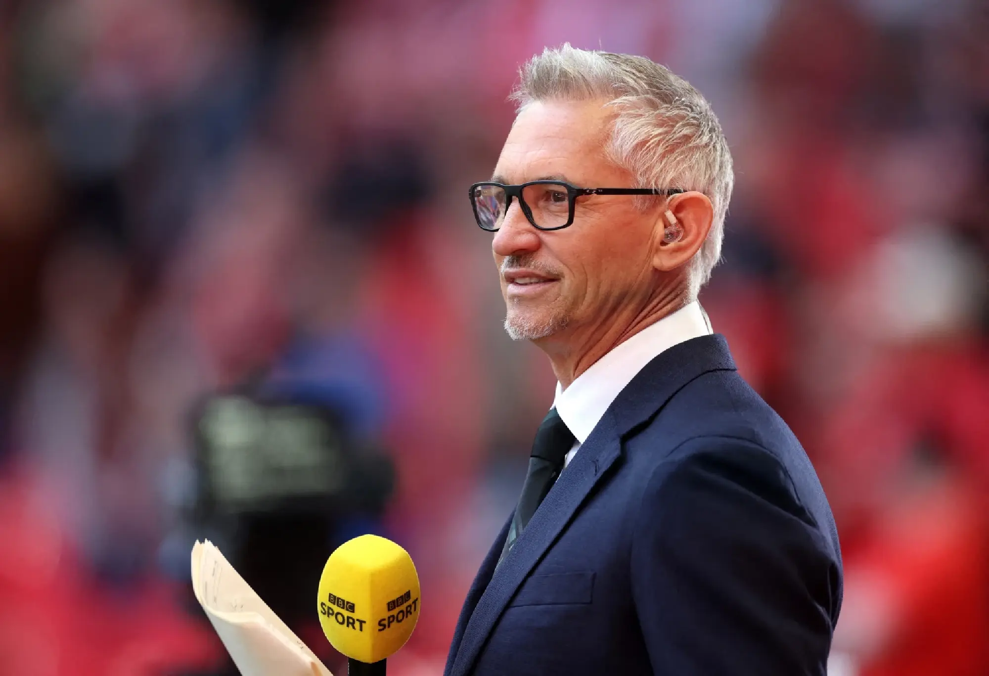 TV pundit and former player Gary Lineker is seen inside the stadium before the match Action