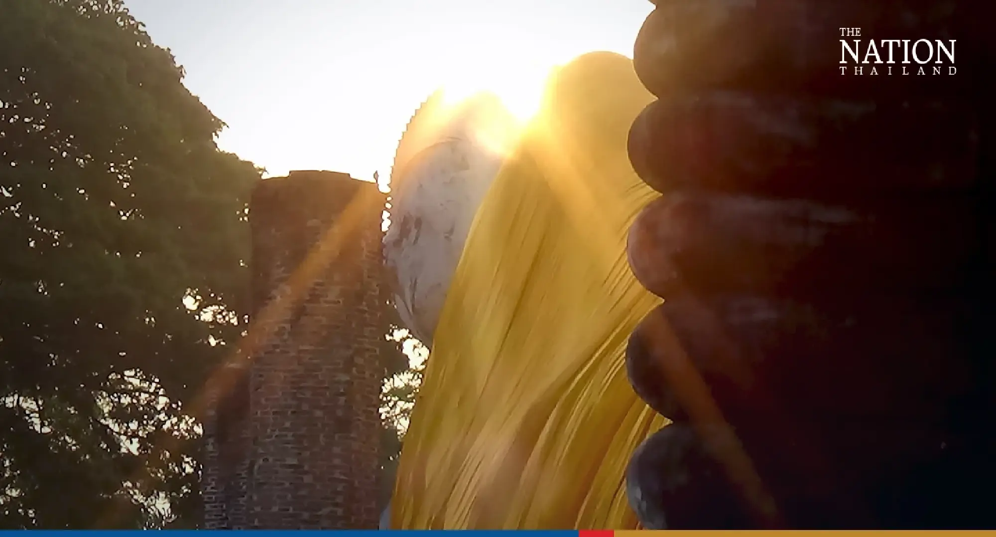 Ang Thong’s giant reclining Buddha bathed in golden light all this week