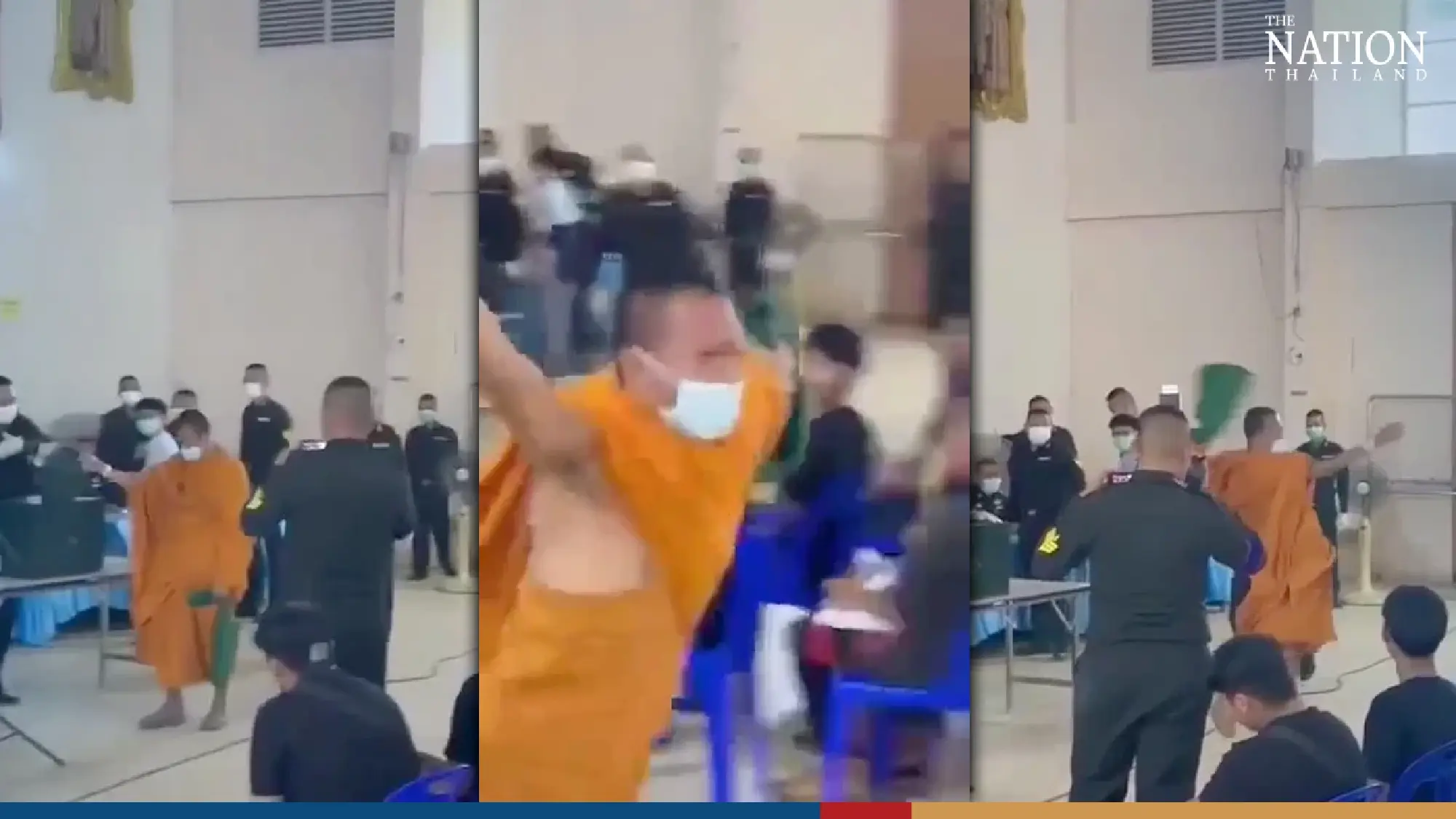 Korat monk does victory dance after escaping mandatory conscription