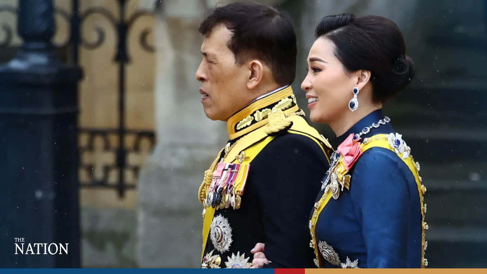 Thai King Maha Vajiralongkorn and Queen Suthida walk outside Westminster Abbey ahead of the coronation ceremony, in London, Britain 