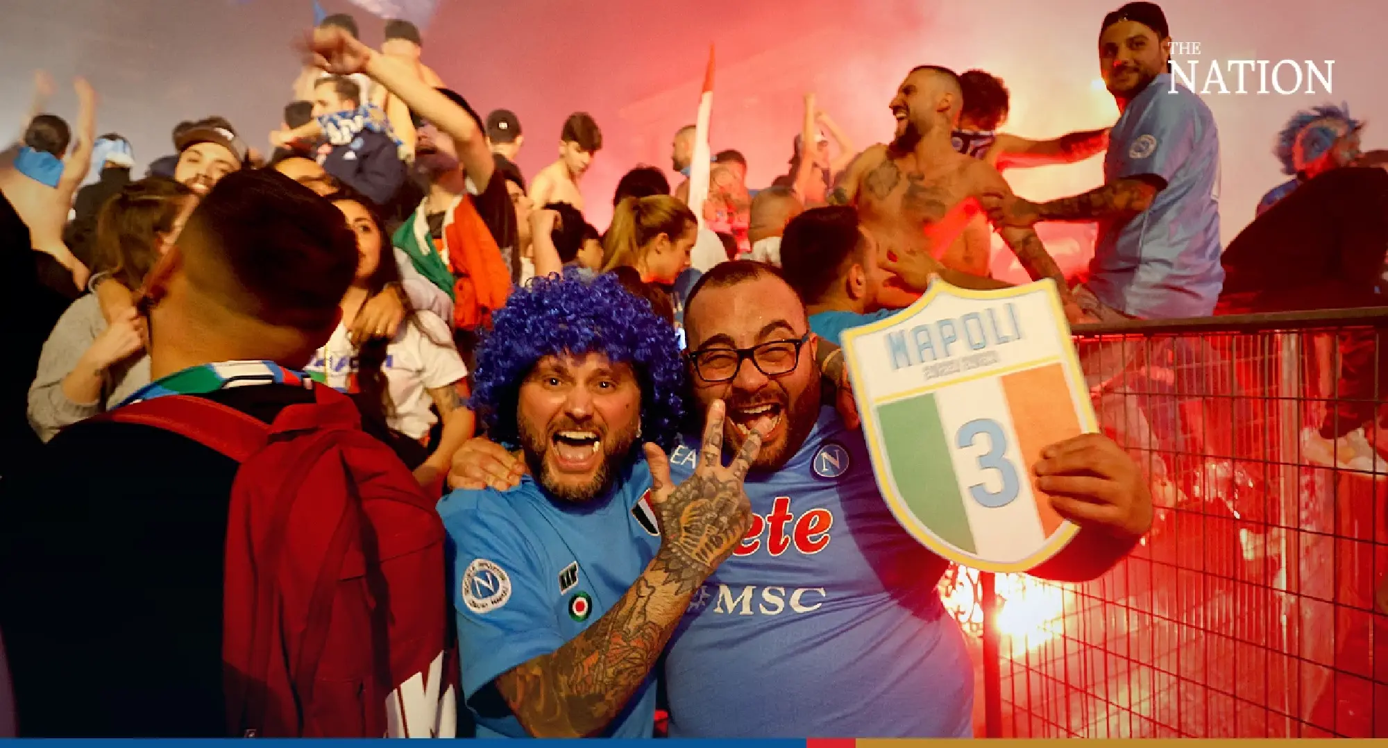 Napoli fans celebrate winning Serie A