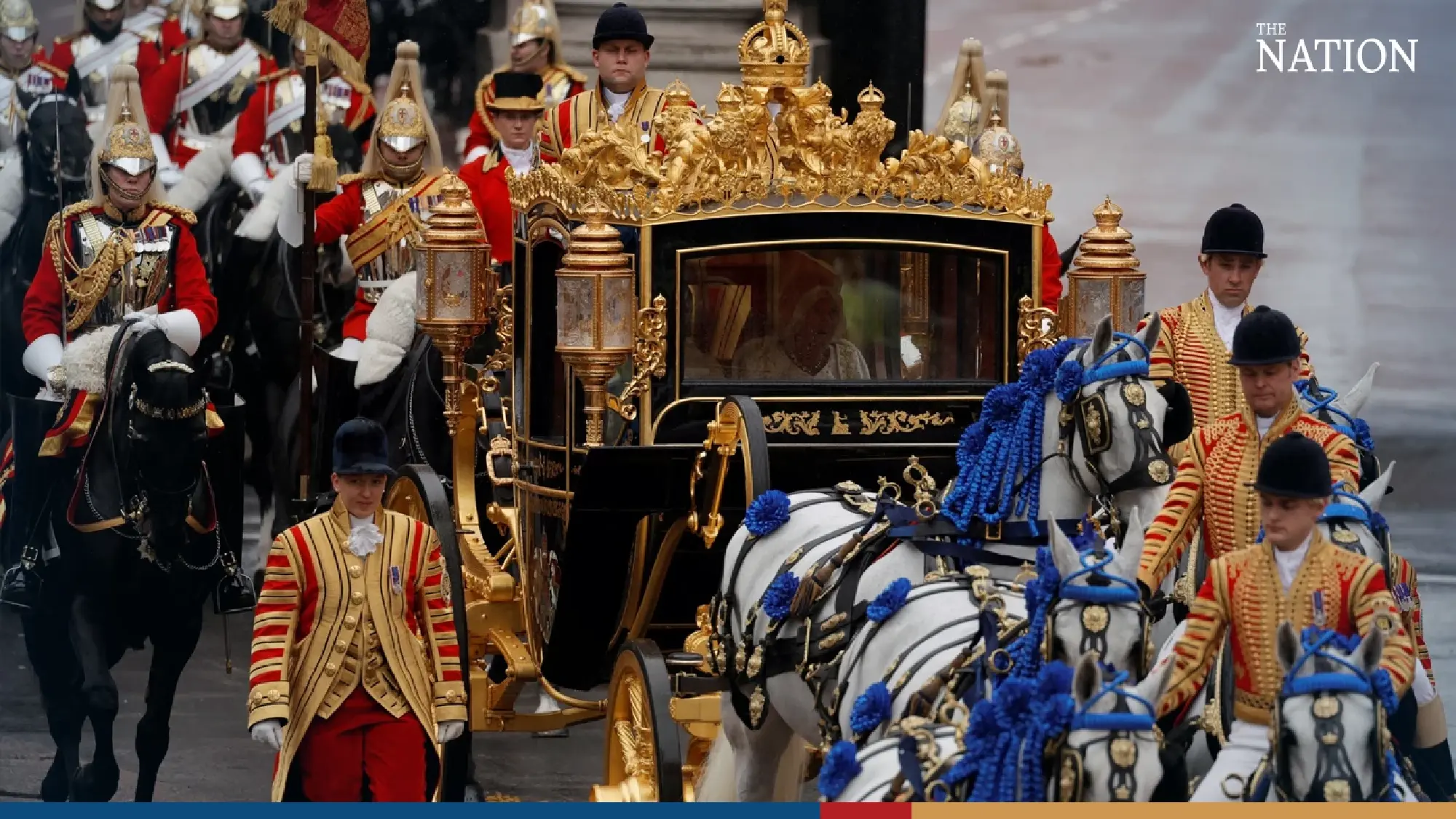 King Charles sits in Diamond Jubilee State Coach Westminster on the day of his coronation in London, Britain