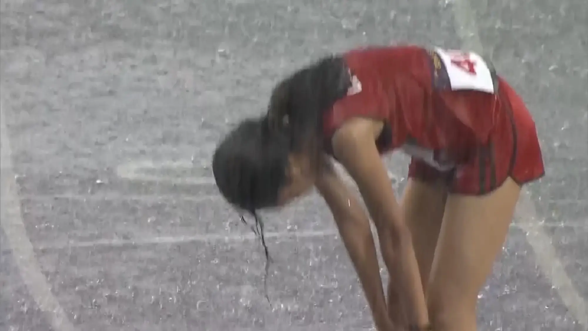 Cambodia's Bou Samnang in action during the women's 5000m final