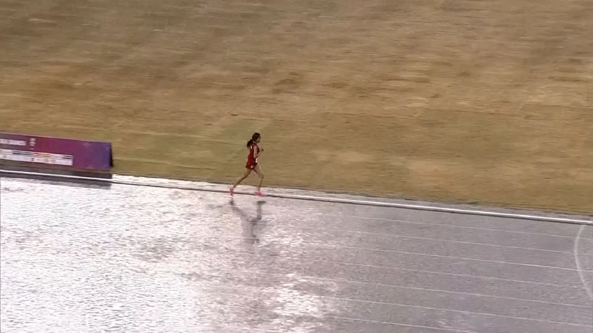 Cambodia's Bou Samnang in action during the women's 5000m final