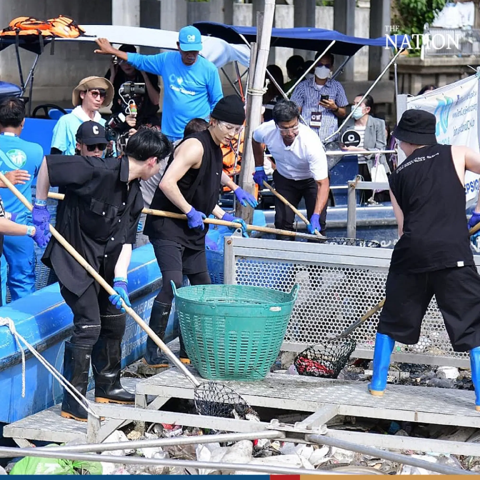 Jackson Wang joins BMA in removing trash from Bangkok canal