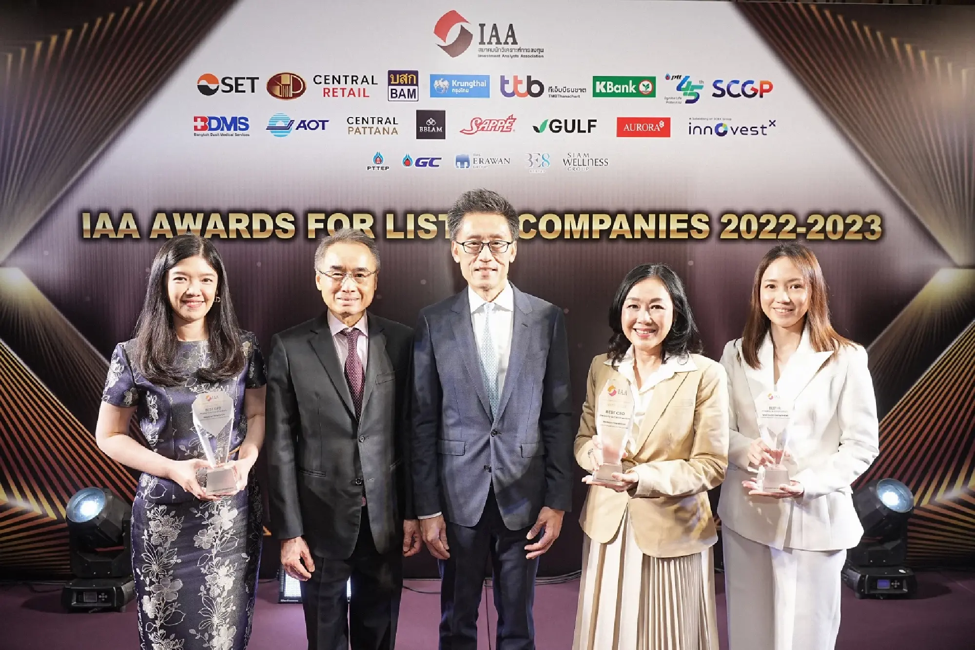 Central Pattana wins Best CEO, Best CFO and Best Investor Relations awards from IAA Awards for Listed Companies 2022