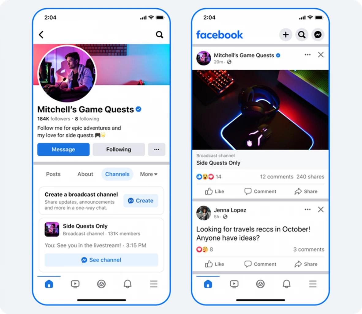 Introducing Broadcast Channels on Facebook and Messenger