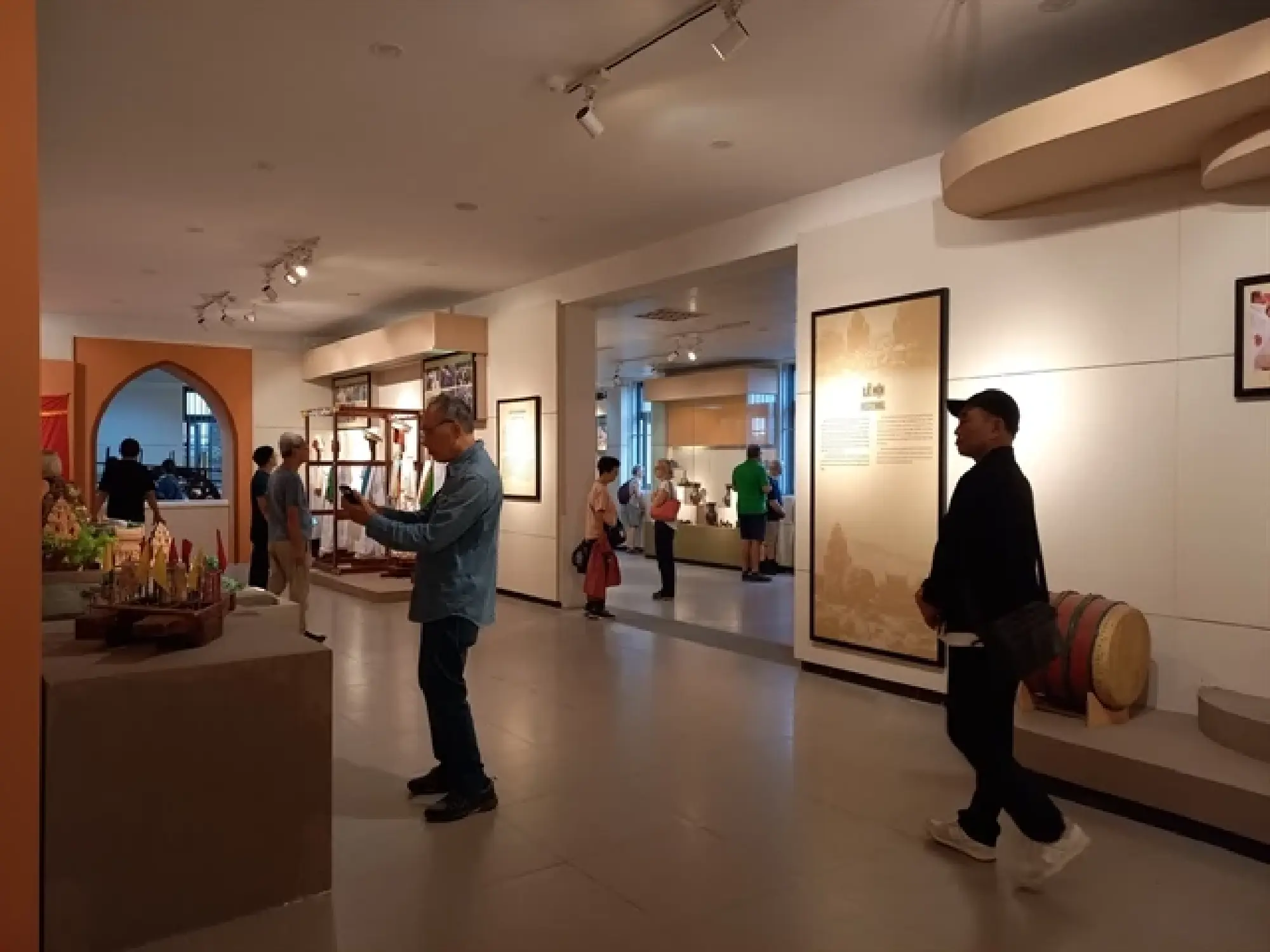 Visitors tour the newly opened Cham Culture showroom of the Museum of Cham Sculpture of Da Nang. The museum hosts 200,000 tourists per year. — Photo courtesy of the Museum of Cham Sculpture of Da Nang