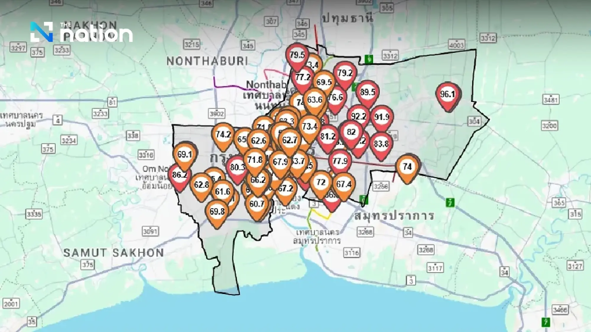 Air quality in all parts of Bangkok below the safety standard