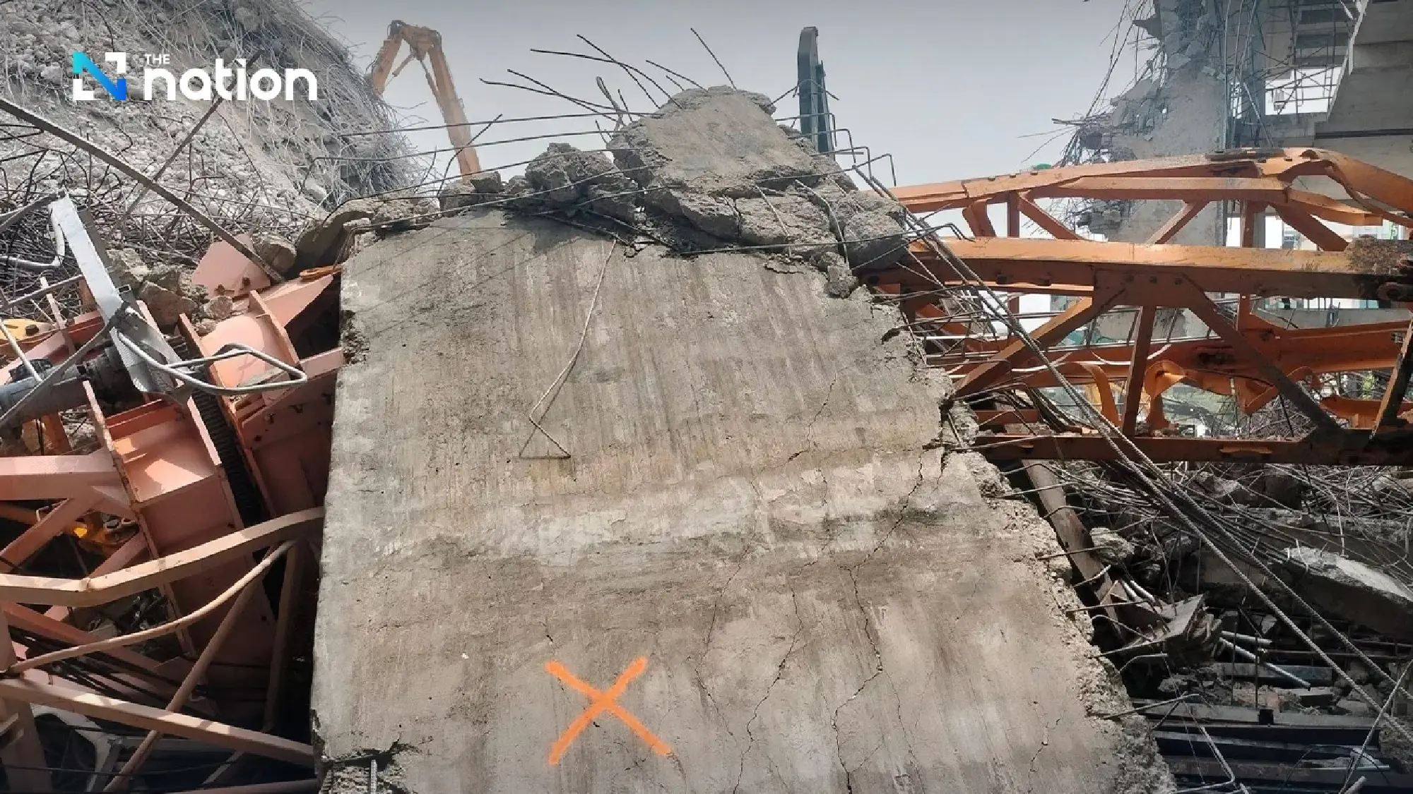 Giant Digger Joins Desperate Search for Survivors in Bangkok Building Collapse