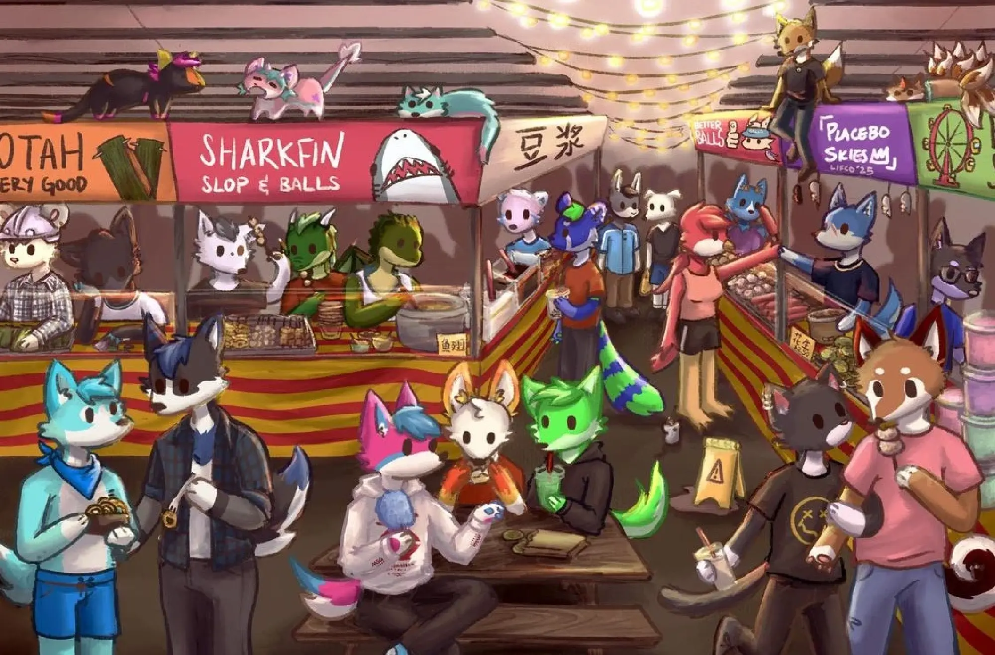 YCH (your character here) is one popular style of art commission in the furry community, in which buyers purchase a space for their fursona in a pre-drawn background.PHOTO: PLACEBOSKIES
