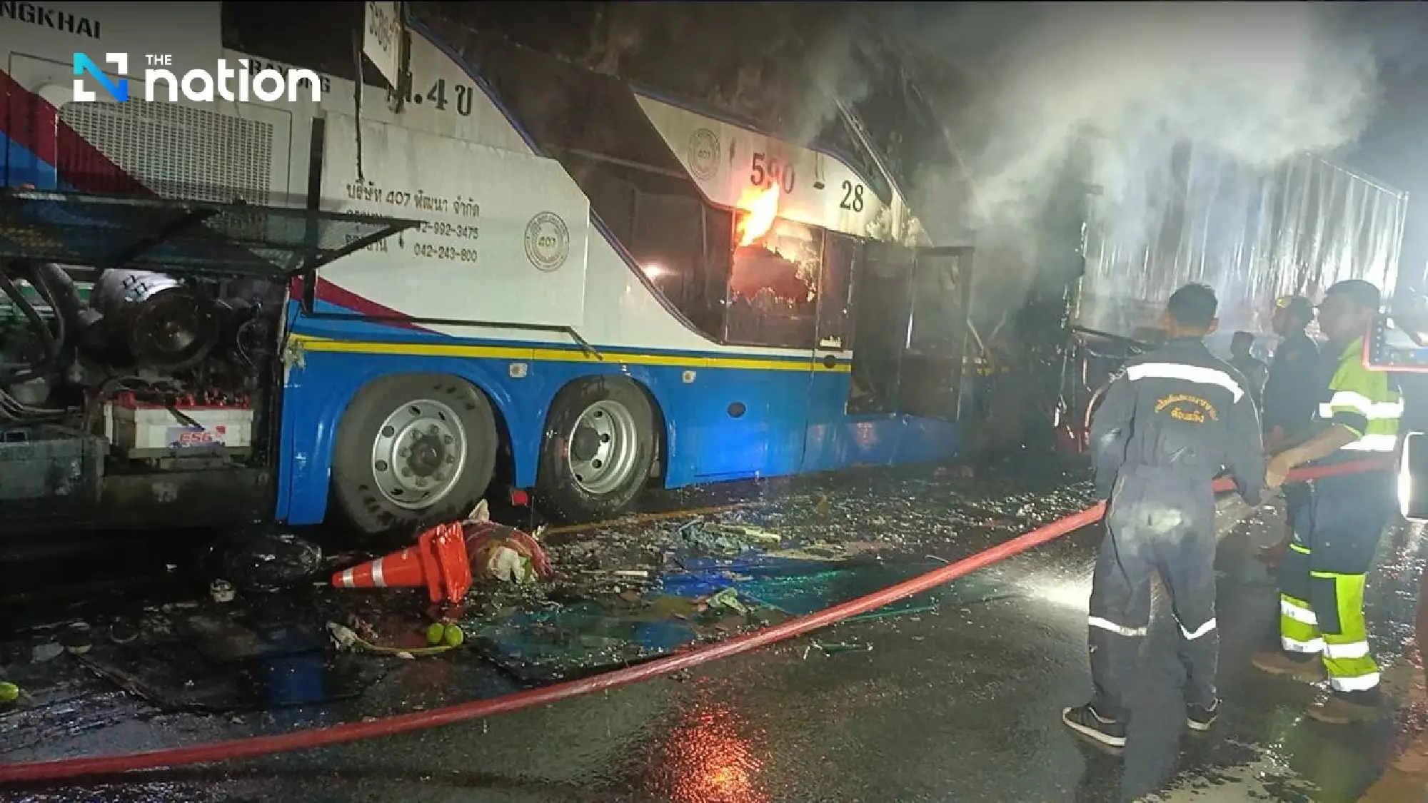 Seven dead, 40 injured in double-decker bus crash in Prachinburi