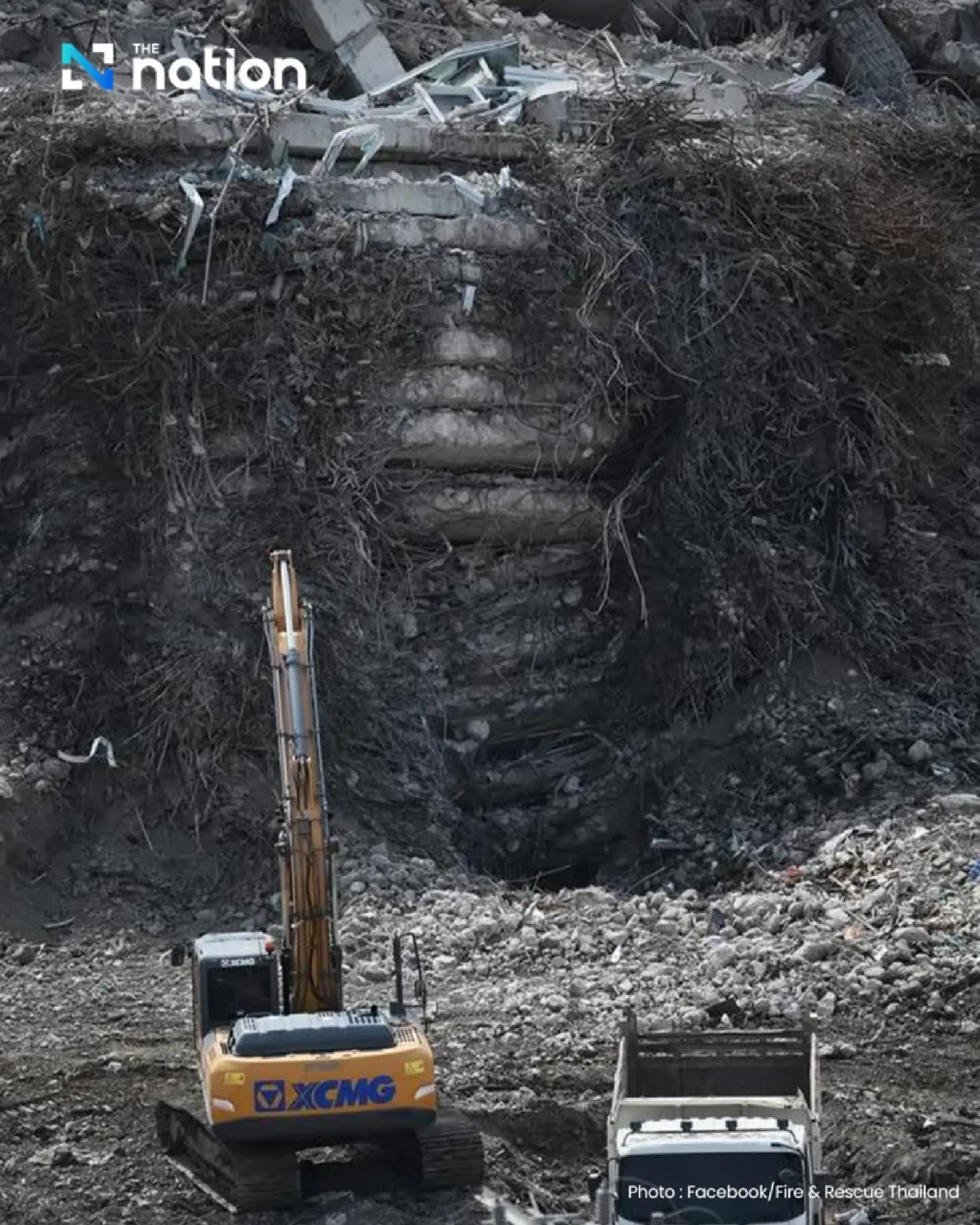Giant Digger Joins Desperate Search for Survivors in Bangkok Building Collapse