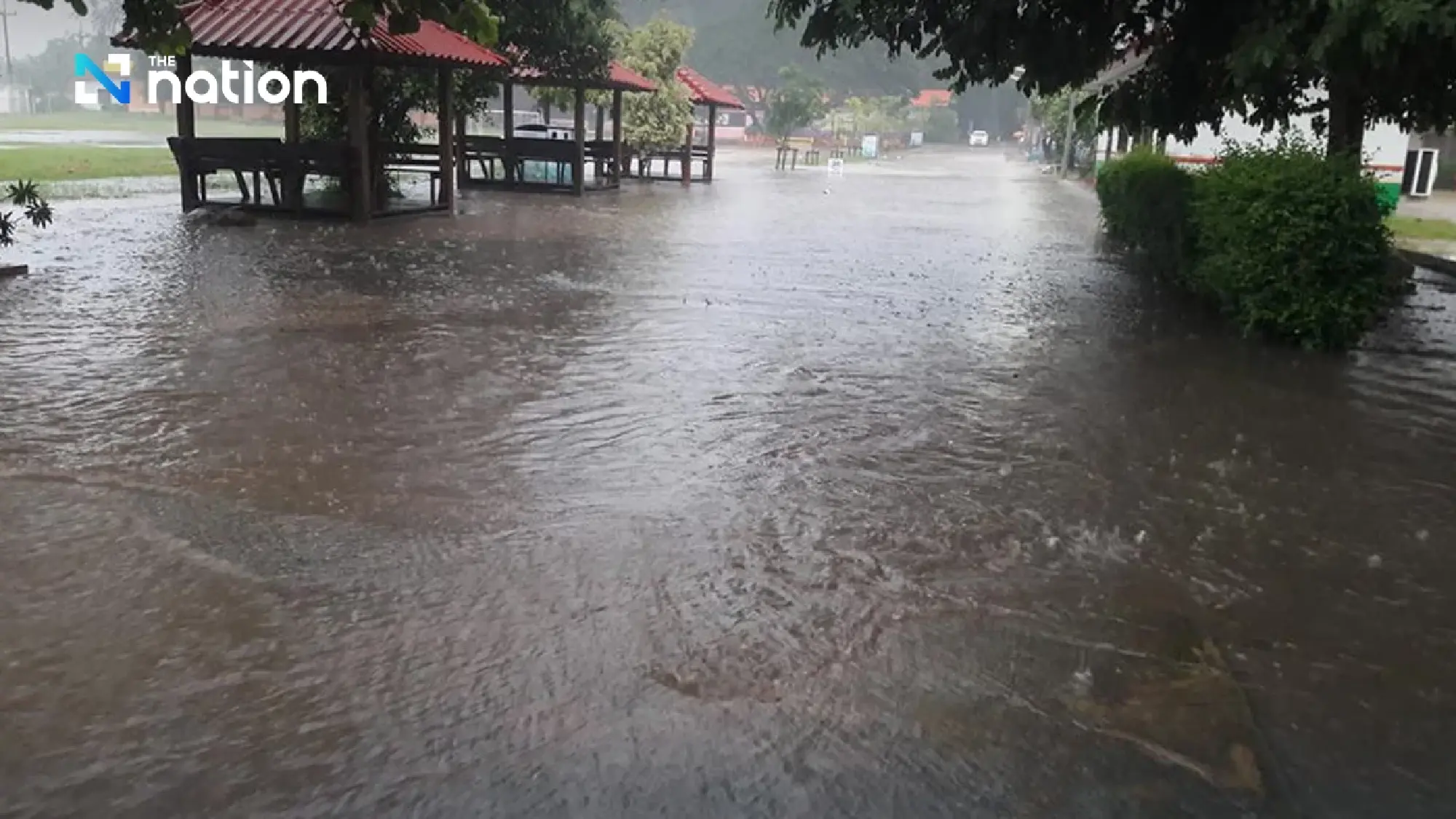 Summer thunderstorm in upper Thailand, heavy rains in South