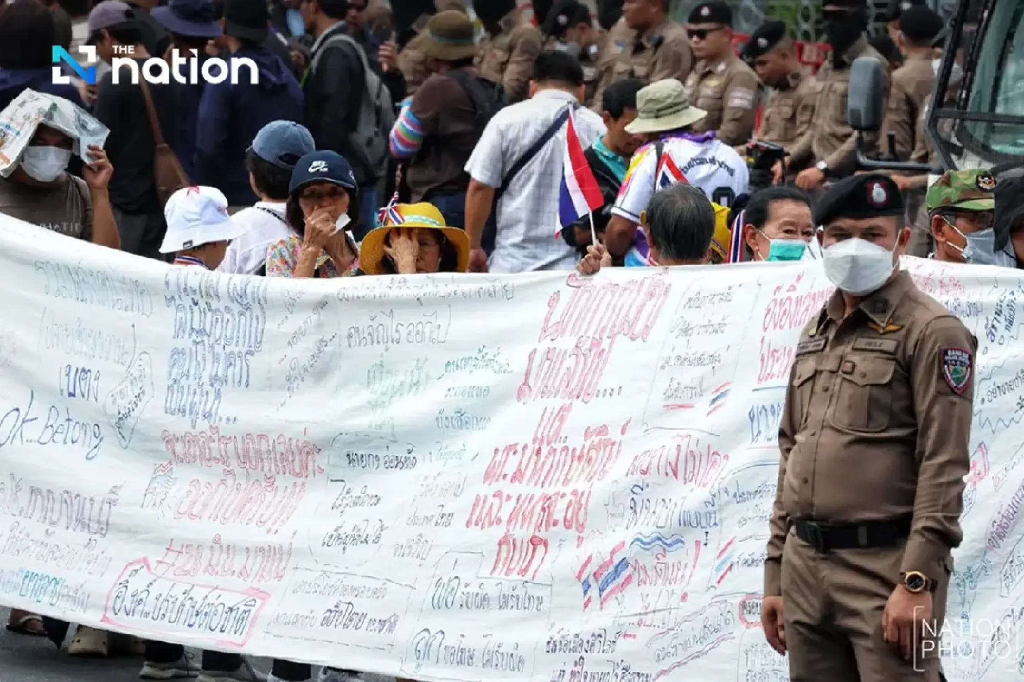 Protesters surround Government House, demand Paetongtarn resign over Hun Sen audio clip